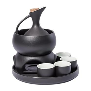 Imagem de IEUDNS Cerâmico de saquê com panela mais quente, porcelana Pottery Sake Bottle Warming Bow