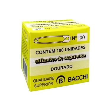 Imagem de Alfinete De Segurança Nº 00 23mm Dourado CX 100 Und Bacchi
