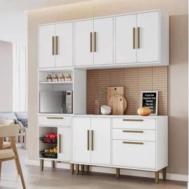 Imagem de Cozinha Completa 10 Portas 2 Gavetas Com Fruteira Lorena Kaiki Móveis 