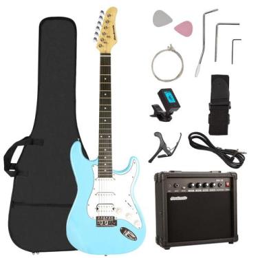 Imagem de Guitarra Elétrica Soulmate Full Size 39" Azul com Kit Completo