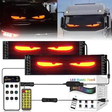 Imagem de 2PCS Devil Eyes Light Soft Screen for Car Windows, DIY Car Dynamic Smart Colorful Lamp with APP Control Programmable Flexible USB LED Display Trucks Windshield(10.2 * 34.8CM)