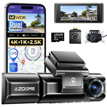Imagem de Azdome M550 Max 3ch Dash Cam 4k Câmera Veicular 64G
