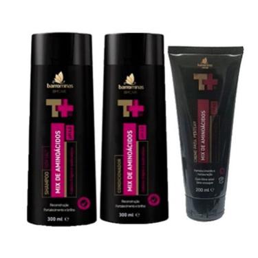 Imagem de Shampoo + Condicionador + Creme para Pentear para Cabelos Frágeis e Quebradiços barrominas Mix de Aminoácidos