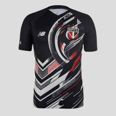 Imagem de Camisa Masculina Nb Pre Jogo Spfc 2025, Masculino, Preto, M
