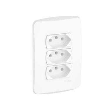 Imagem de Conjunto Tomada Tripla 10a Branca Miluz Schneider S3b60450