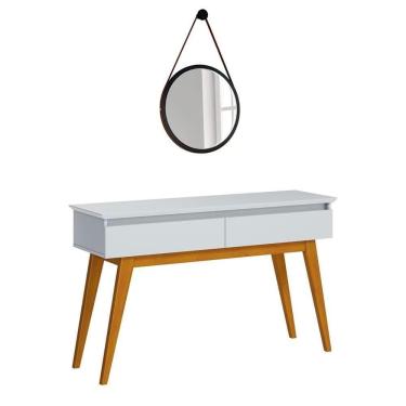 Imagem de Aparador Classic Com Espelho Adnet Hi01 Branco Acetinado - Mpozenato