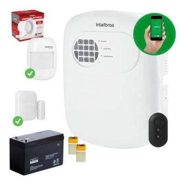 Imagem de Kit Alarme Intelbras Monitorado App Celular 2 Sensor S/ Fio