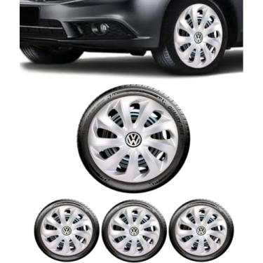 Imagem de Kit 4 Calota Esportiva Velox Prata Aro 13 Volks Gol G2 G3 G4 2000 2002 2003 2004 2005 2006 Gol Bola G2 G3 G4 G5 G6 G7 Polo Up Fox Voyage Virtus Parati Saveiro Bora Polo SpaceFox