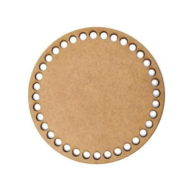 Imagem de Kit 100 Base Redonda 20 cm MDF para Cesto Crochê Fio de Malha - Inova 