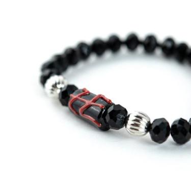 Imagem de Pulseira Exu Firma Preto Cristal e Silicone - Lua Mística - 100% Origi