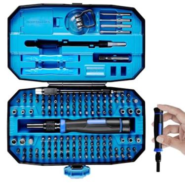 Imagem de Kit de Ferramentas com 152 Peças de Chave de Fenda, Kit de Ponteiras Bits para Parafusadeira Magnético, para Desmontar Notebook, iPhone, Android com Pinça, Eixo Flexível, Palhetas, Alavanca e Ventosa