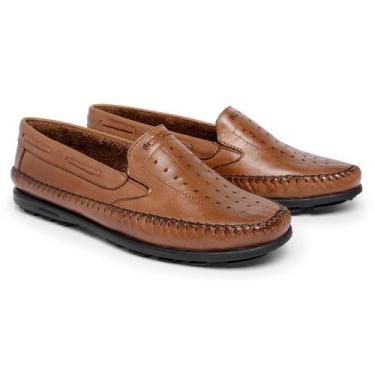 Imagem de Mocassim Masculino de Couro Legítimo Scarpazi Whisky 901W, 40
