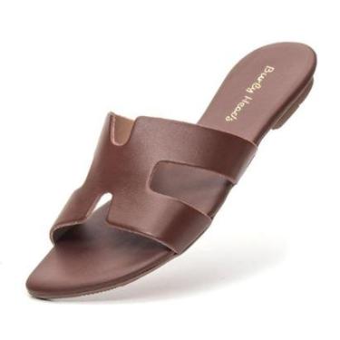 Imagem de Rasteirinha Feminina Couro Conforto Leve Sola Antiderrapante Gênero:Feminino;Cor:;Tamanho:34-Feminino