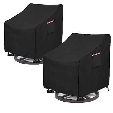 Imagem de okcool Capa para Cadeira Giratória Externa, 2, Capas para Cadeiras de Pátio para Móveis Ao Ar Livre, Espaço À Prova D'Água,(27,5" Lx 32,5" Dx 39"H) Capas para Móveis de Pátio para Gramado Externo, Pre