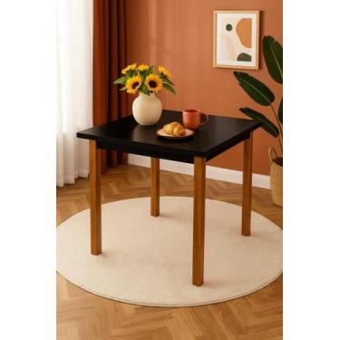 Imagem de Mesa de Jantar Sala/Cozinha Moderna 4 Lugares Base Madeira Maciça 80x8