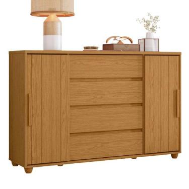 Imagem de Cômoda Evidenza com 4 Gavetas Flex Albatroz, Cinamomo/Off White - Flex