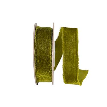 Imagem de Reliant Ribbon Fita de veludo com borda desgastada Dutchess, musgo