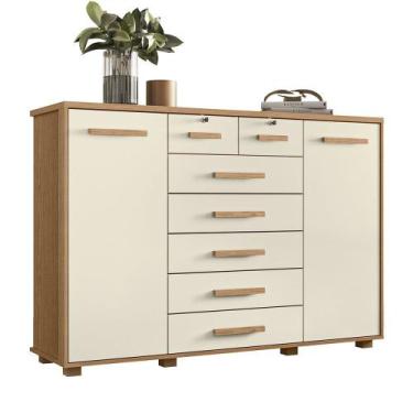 Imagem de Cômoda Fontana com 7 Gavetas Albatroz, Freijó/ Off White