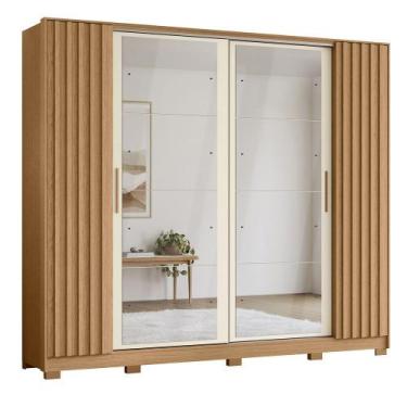 Imagem de Guarda Roupa Jacarandá 8 Espelhos Ripado 2 Espelhos Albatroz, Freijó/O