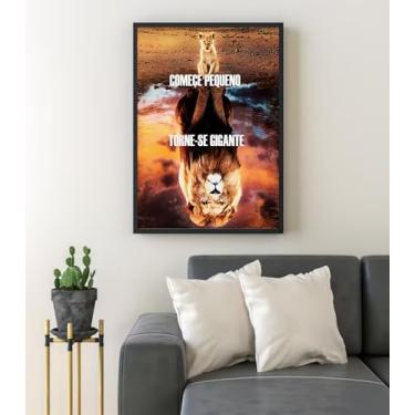 Imagem de Quadro Decorativo Leão Motivacional Disciplina Sala Escritório 70x50