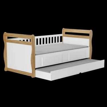 Imagem de Cama Solteiro Moveis Peroba Maria com gavetas e auxiliar MDF