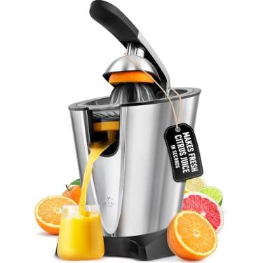 Imagem de Zulay Kitchen Zulay Citrus Juicer Electric - Espremedor De Laranja Em Aço Inoxidável Com Motor Potente De 160 W - Cones Intercambiáveis Para Todas As Frutas Cítricas - Filtra Sementes E Polpa - Peça