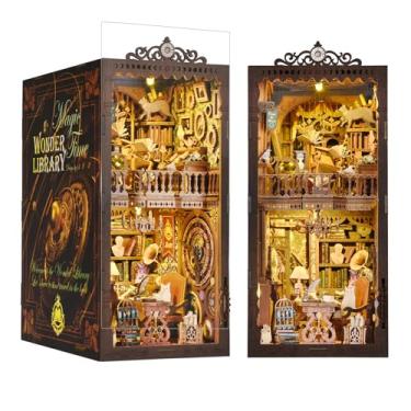 Imagem de TOYQI Book Nook Kit for Adults, DIY Book Nook Kit Miniature House Dollhouse Kit, Booknook Bookend Bookshelf Decor Alley Model Build with Dust Cover