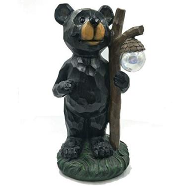 Imagem de Hunnykome Estátua decorativa solar SAS-1G1M-BR-BEAR, marrom