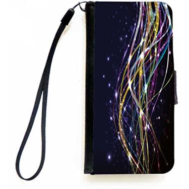 Imagem de Rikki Knight Capa carteira flip colorida de fitas neon com aba magnética para Apple iPhone 5c