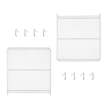 Imagem de Kit - 2 Prateleiras Grade Branca Visa Vn50 Vb52 Vf50 + 8 Ganchos Suporte - Metalfrio