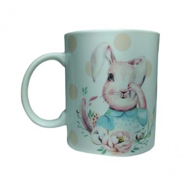 Imagem de Xícara De Porcelana Coelha Tampando O Olho 10cm