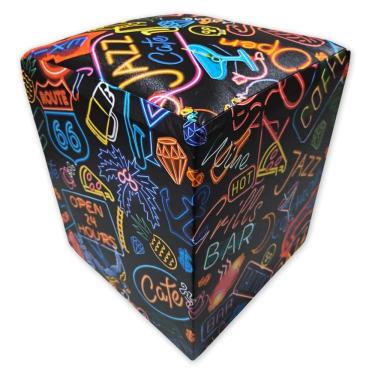 Imagem de Puff Banqueta Quadrado Cubo Decorativo Courino E Suede Lumi Adulto Courino