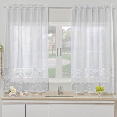 Imagem de Cortina Para Cozinha Renda Uva Para Varão Simples 1,20m X 2,50m