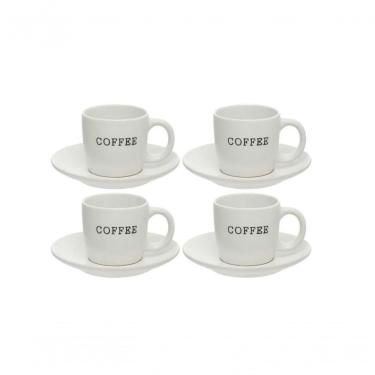 Imagem de Conjunto 4 Xicaras Para Café Cremona 130ml Com Pires Cerâmica - Hauskraft