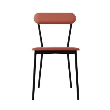 Imagem de Cadeira Fixa Estofada Vintage Emília Com 2 Unidades Terra-preto