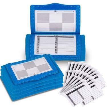 Imagem de Lebared Pulseiras de futebol com 5 cartas de playbook, pulseiras esportivas de PVC transparente para jovens e adultos, pulseiras de futebol com bandeira 5on5, faixas de braço QB para quarterback