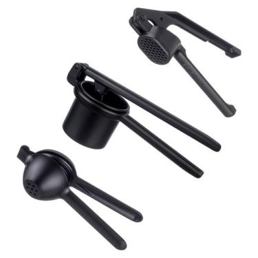 Imagem de Kit Espremedores Alho Batata E Limão Preto Weck