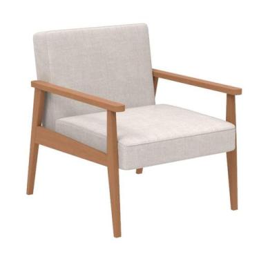 Imagem de Poltrona Juan Bege e Nogueira - Mobly