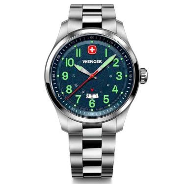 Imagem de Relógio Suíço Wenger Terragraph Prata Mostrador Azul 01.0541.123-Masculino