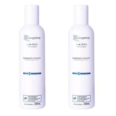 Imagem de KIT 2 Sabonete Líquido Hipoalergênico Alergoshop 200ml, Incolor