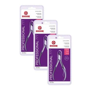 Imagem de Kit 3 Alicates De Cutícula 777 Professional Aço Inox Mundial