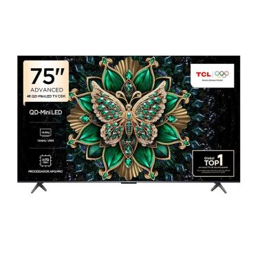 Imagem de Smart TV 75" TCL C6K Premium 4K QD-Mini LED com Sistema Operacional Google TV, Dolby Vision IQ, Atmos, Subwoofer, HDR10+, 144Hz VRR e Comando de Voz