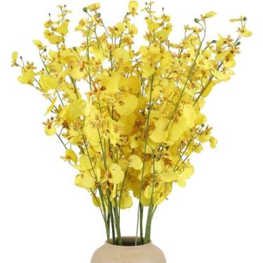 Imagem de Kit 5 Galhos Ramos Flores Orquídeas Chuva de Ouro Artificiais - La Caz