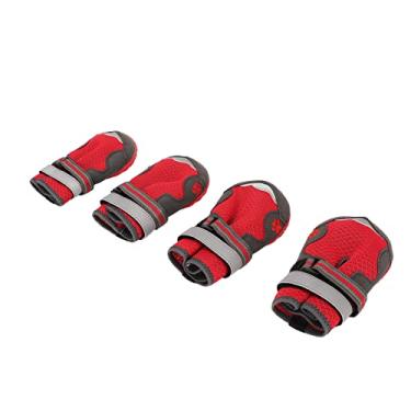 Imagem de ZJchao Sapatos de Cachorro, 4pcs Malha Protetores de Cães Respiráveis ​​Botas de Cachorro Com Tiras Reflexivas Botas de para de Cães de Pavimento Quente para Pequenos Pequenos Grandes Atividades Ao