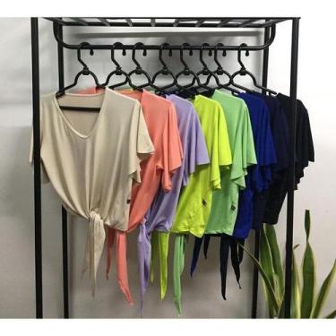 Imagem de Blusa feminina manga curta viscolaycra nozinho moda fashion - Filó Mod