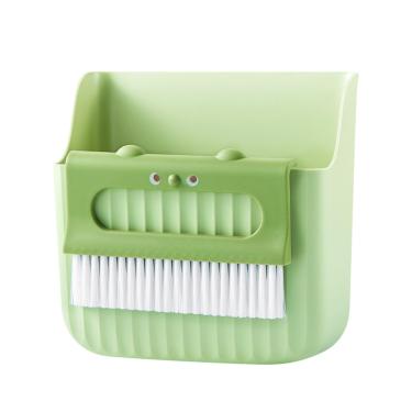 Imagem de Pequeno Broom Dustpan Conjunto fofo Urso fofo Multifuncional compacto compacto Ferramentas de limpeza de kits de vassoura para teclado de mesa 200g 1 conjunto (Verde)