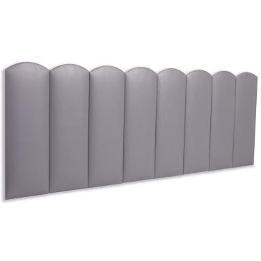 Imagem de Cabeceira Queen Kit 8 Placas Modelo Nuvem - Courino Cinza