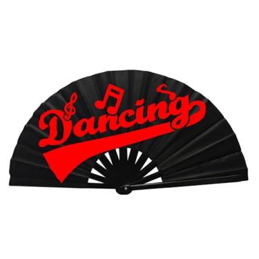 Imagem de Grandes ventiladores para dança de linha, ventilador de mão de botas no chão (vermelho)