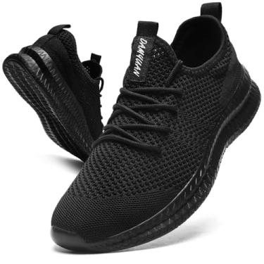 Imagem de Yytlch Tênis feminino sem cadarço para caminhada, tênis, corrida, treino, malha respirável, leve, casual, para academia, viagem, trabalho, 1 preto, 36