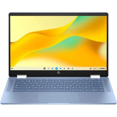 Imagem de HP - Chromebook com tela sensível ao toque 2 em 1 de 14" - Processador Intel N100 - 4 GB de memória - 64 GB eMMC - Azul celeste-A28Q7UA#ABA